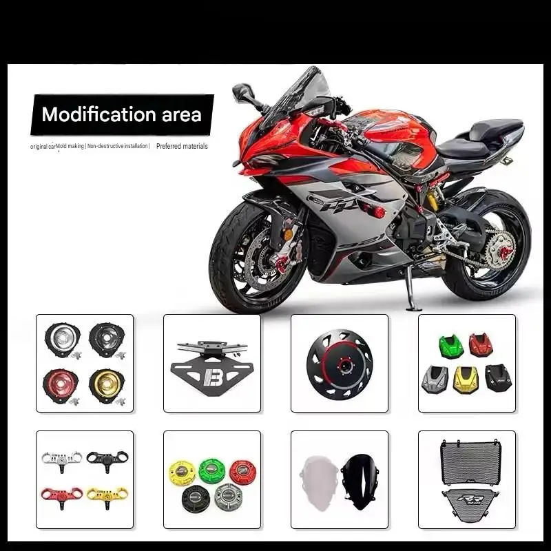 Motorcycle Modification Upgrade Kit Fit QJMOTOR SRK921RR SRK 921 RR, Vehicle‑Specific, Original Hole Position, Bolt‑on Install P