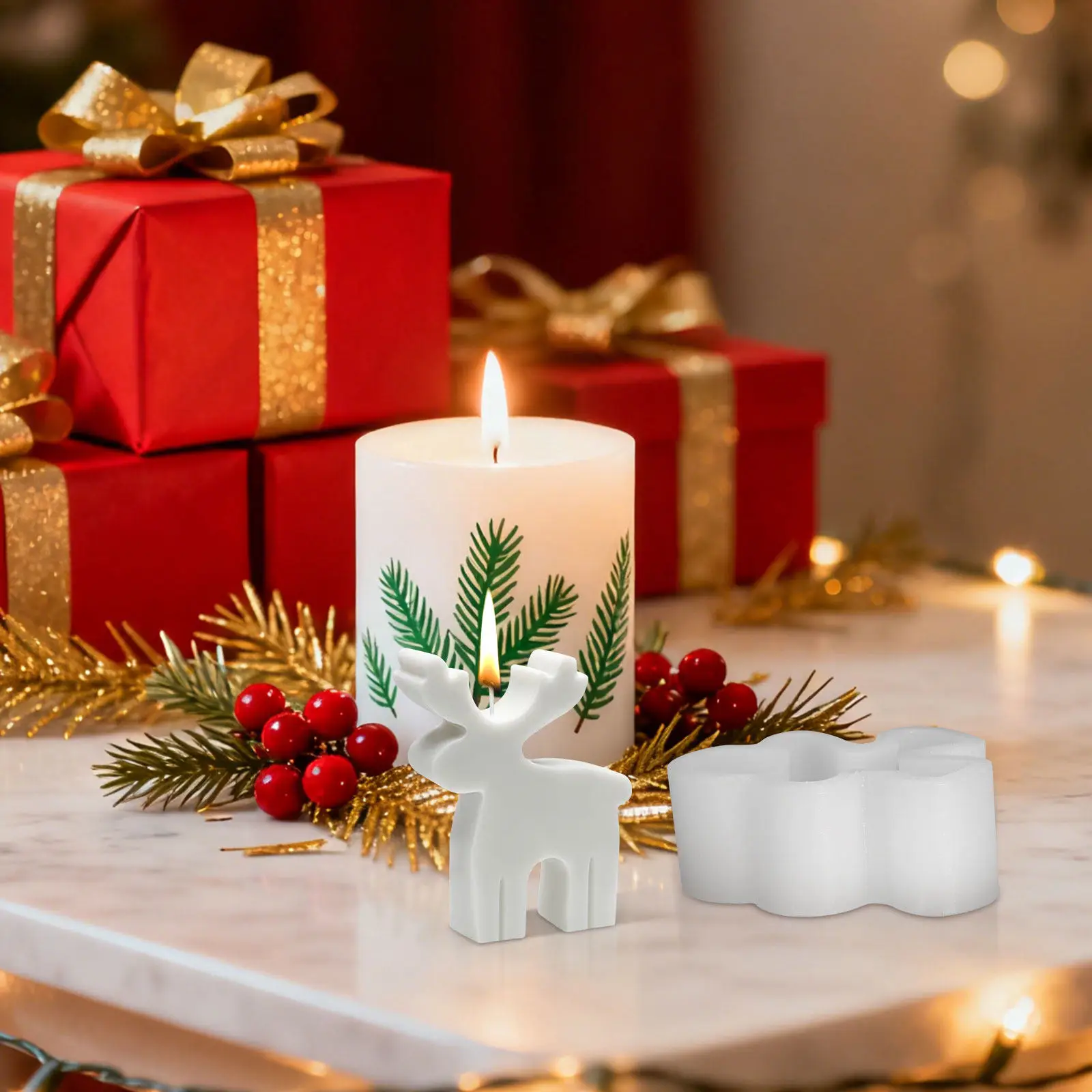 

Набор из 3 силиконовых форм для рождественских украшений: креативные гибкие формы для мыла, ароматизированных изделий и восковых свечей