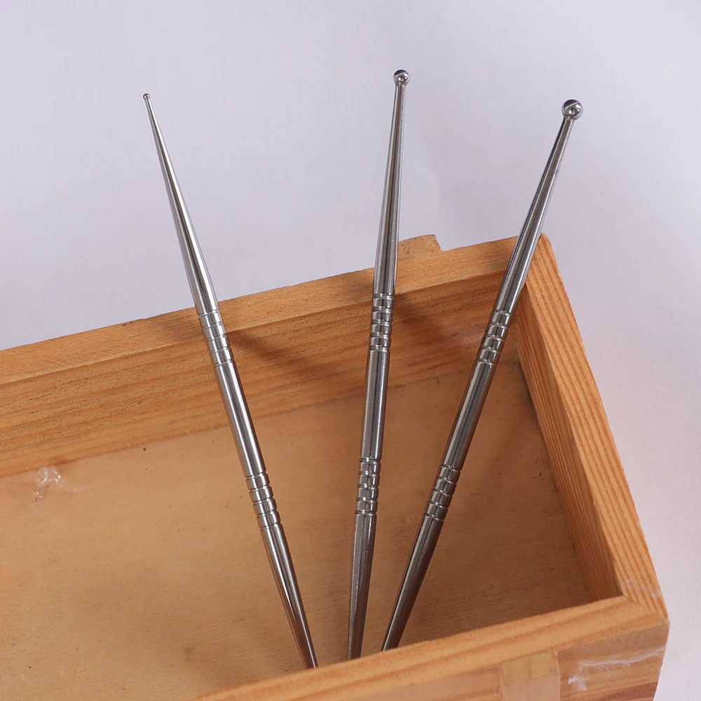 3Pcs/Set Stainless Steel Pottery Clay Carving Tools Double Head Sculpture Pottery Model Tool Set Model Clay Sculpting Tools