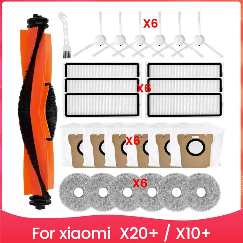 A74G-アクセサリーキット Xiaomi X20+ / X10+ 掃除機交換部品メインサイドブラシ Hepa フィルターモップ布ダストバッグ
