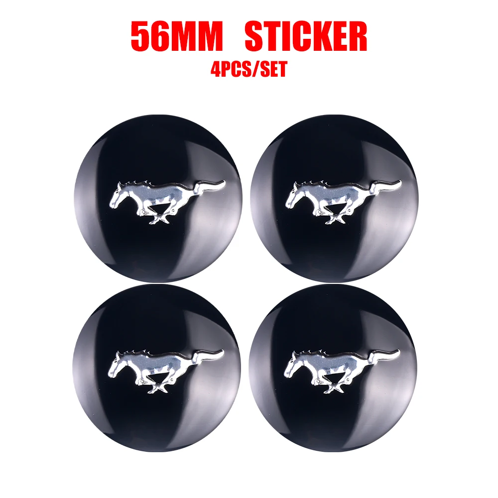 4 Stück Auto-Radnabenkappen 56MM Felgenabdeckung Emblem Radkappen-Aufkleber für Ford Focus ST Ranger Mondeo Kuga Ecosport Fiesta Shelby