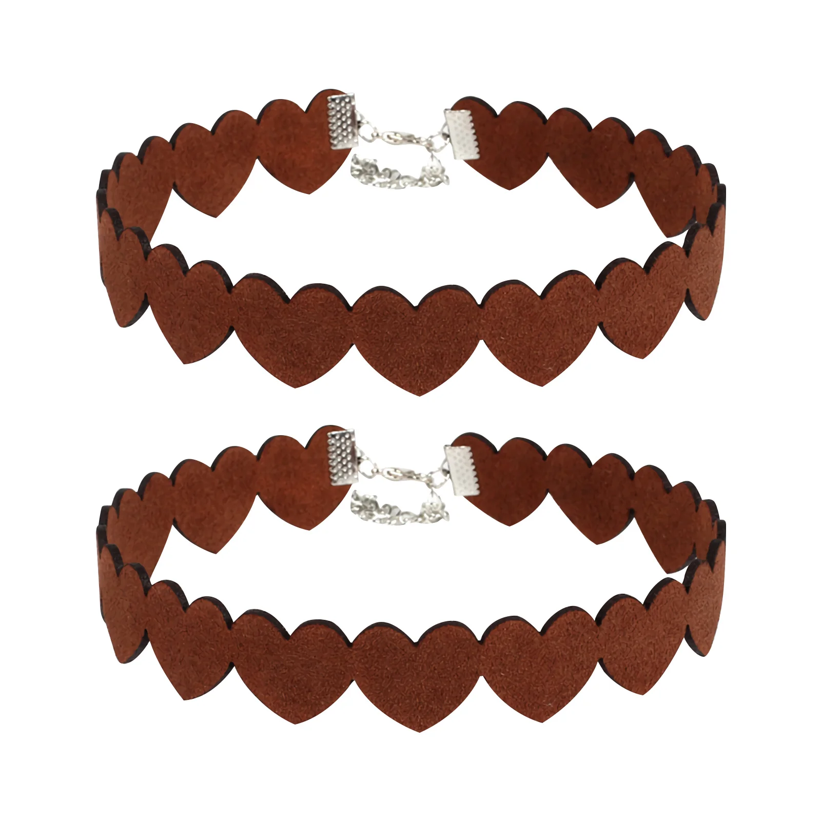 

2Pcs Delicate Heart Pattern Necklace Creative Elegant Pendant Jewelry for Party Anniversary Graduation Daily Use