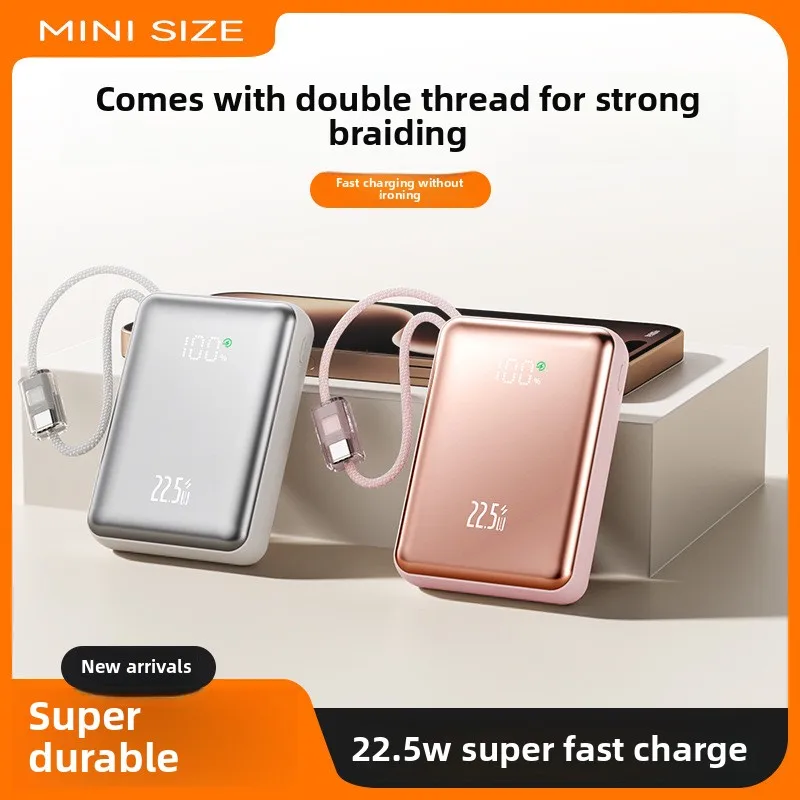

New Power Bank 30000mAh Portable 22.5W PD20W With USB C Cable Fast Charging Charger Powerbank for iPhone 14 Xiaomi Mobile Phones