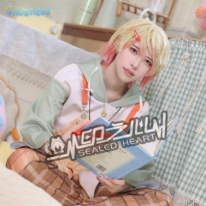 Tenma Tsukasa tms Cosplay Costume Anime PJSK tks Wig Strap Skirt Hoodie Pants Necklace Halloween Carnival Men Women Casual Set view 4
