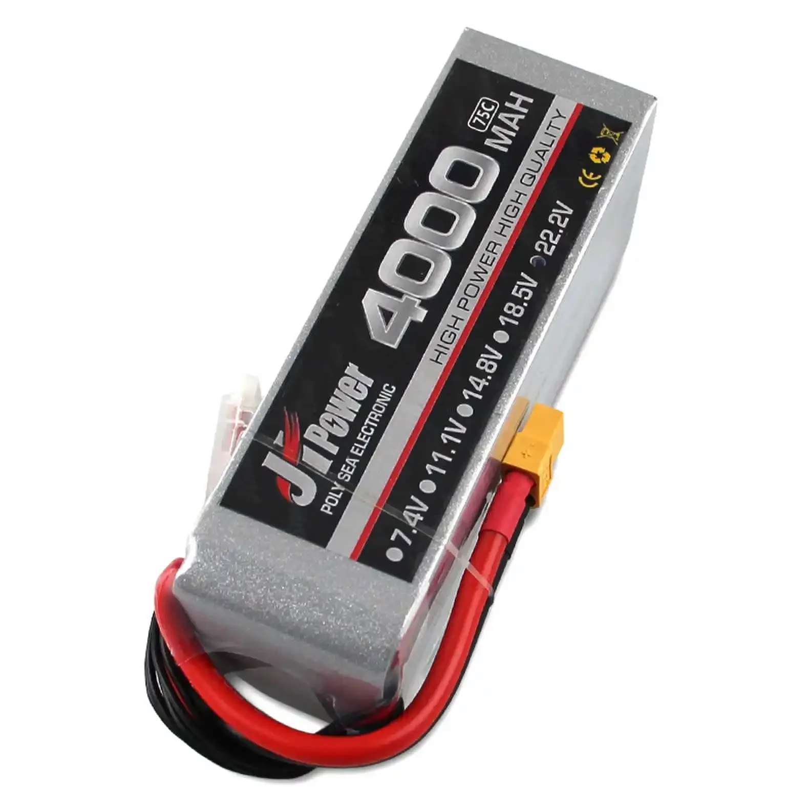 Bateria Lipo 2s, 3s, 4S, 5S, 6s, 4000mah, 7.4v, 11.1v, 14.8v, 18.5v, 22.2v, 75c para carro rc, helicóptero, barco, drone, xt60-t/deans