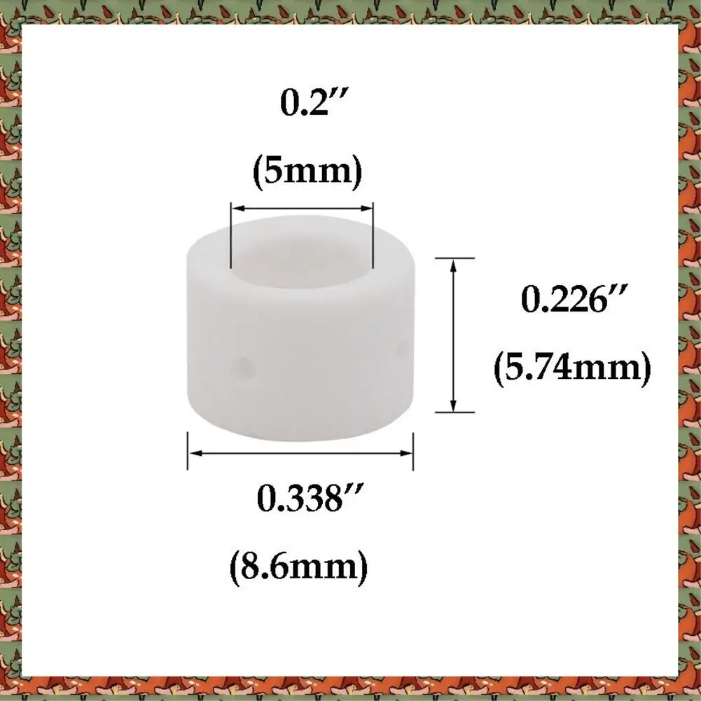 

ABLQ 60Pcs For PT-31 JG-40 WSD-LG40 Plasma Cutter Consumables Alumina Ceramics Shield Cup 18204 & Gas Ring 18785