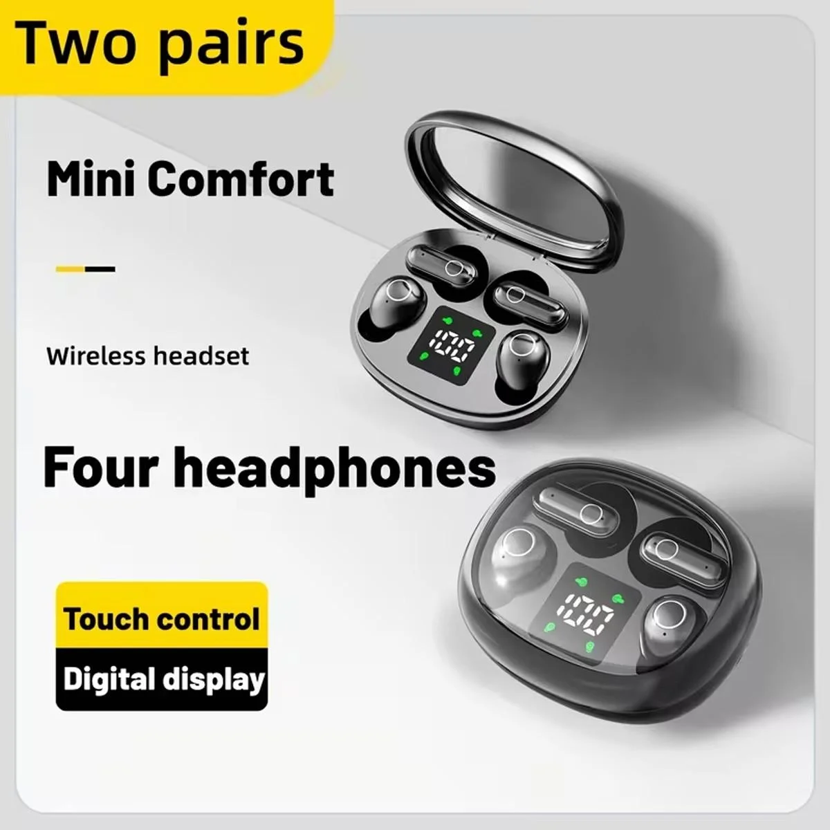 SK35-TWS wireless earbuds with noise cancellation, mini invisible headphones, suitable for exercise, sleep, and running — product photo 1 of 1