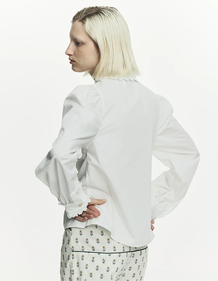 Japońska koszula w stylu sweet white z długim rękawem, na wiosnę i jesień, nowość 2025, dopasowana koszula dla dziewcząt i kobiet, codzienna, basic, casualowa bluzka.