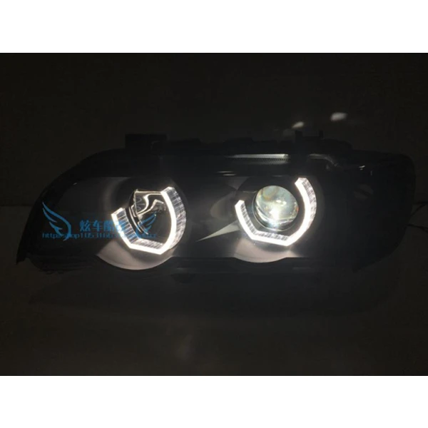 Headlight For  X5 E53 Headlights 1998-2003  led car headlight Angel eyes with projector lens LED Daytime Running Lights