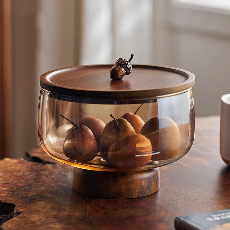 

Glass fruit plate, living room coffee table, household exquisite high-value dried fruit candy snacks placed on plates