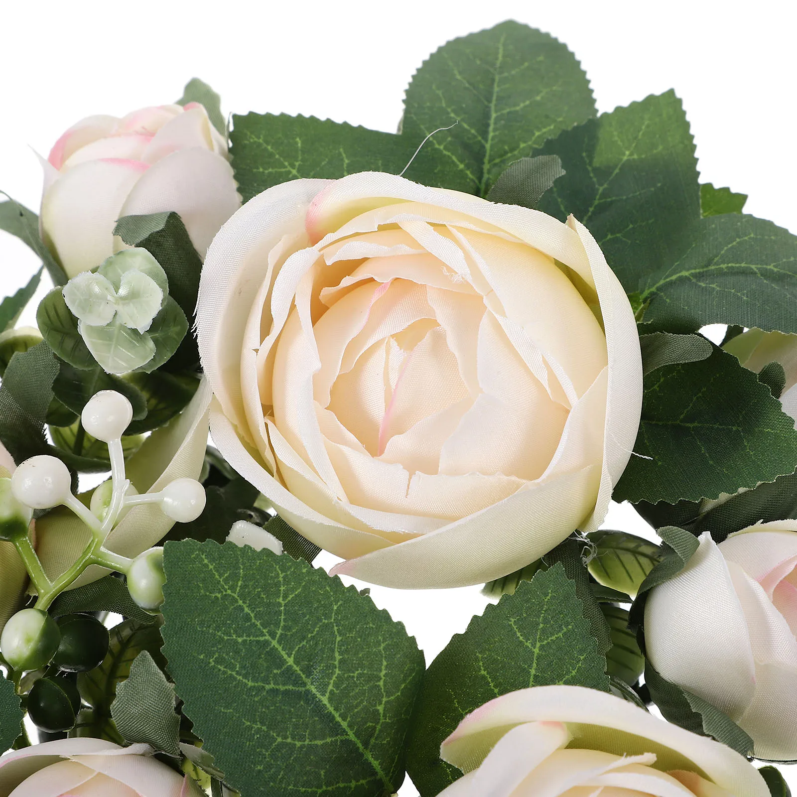 

Simulated White Coffee Wreath Silk Flower Valentine Table Party Decoration Artificial Leaf for Pillars