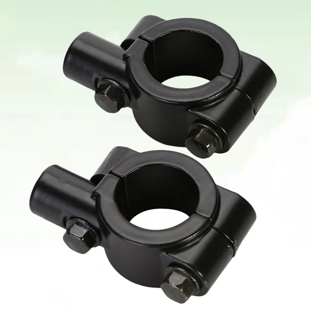 

2Pcs Motorcycle Rearview Mirror Base Mount Black for 10Mm 25Mm Handlebar Clamp Holder Bracket Support Replacement