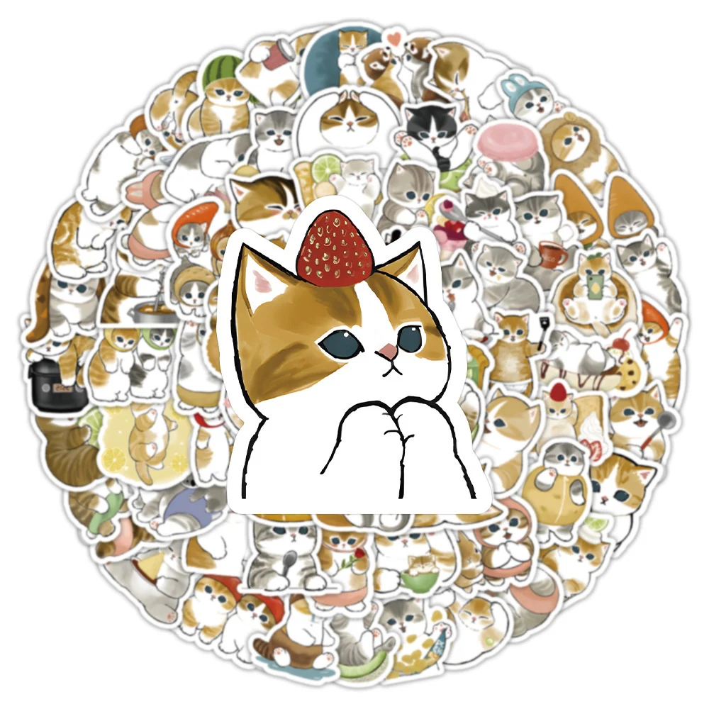 10/30/50/100pcs Funny Cats MEME Cartoon Stickers Decals Decorative Phone Case Laptop Guitar Cute Animal Sticker Wholesale