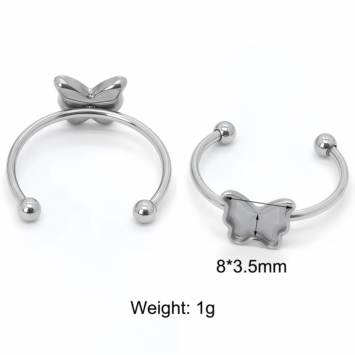 3/10 Stück Edelstahl Verstellbare Ringfassungen, Leere Basis, Verschiedene Formen, Cabochon-Knopf-Fassungen für DIY-Schmuckherstellung – Detail 4