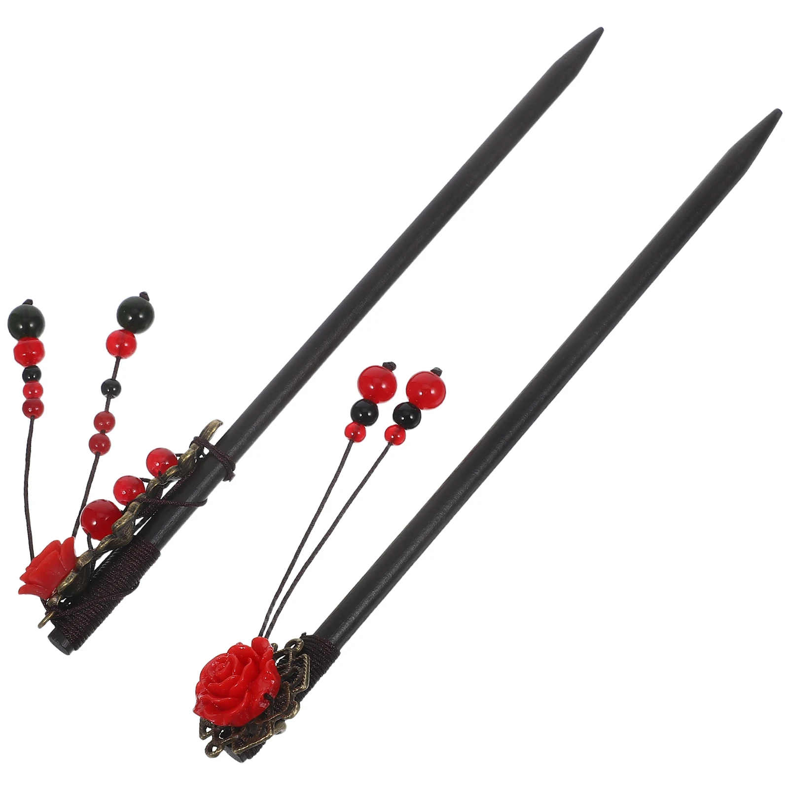 

2pcs Accessories Chinese Hair Sticks Bun Maker Clips Long Hairpin Wood Lazy Hairstyles Easy Daily Party Adjustable