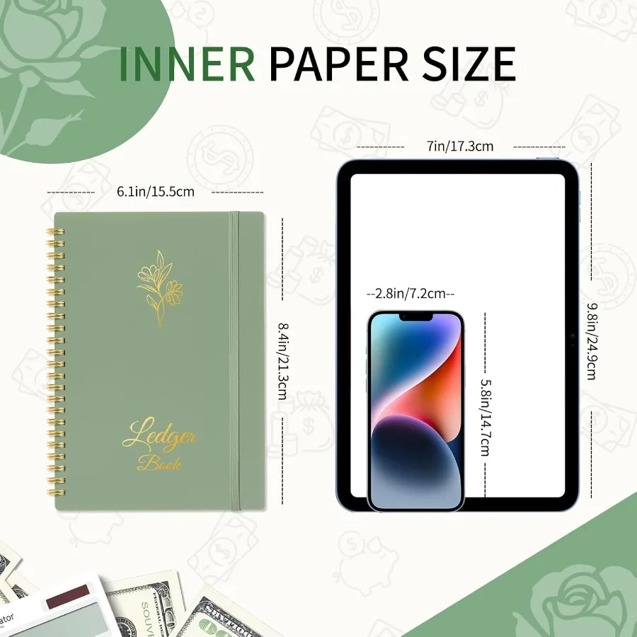 Accounting Ledger Book for Small Business Bookkeeping Personal Use Expense Tracker Notebook for Family Budget Bookkeeping Recor