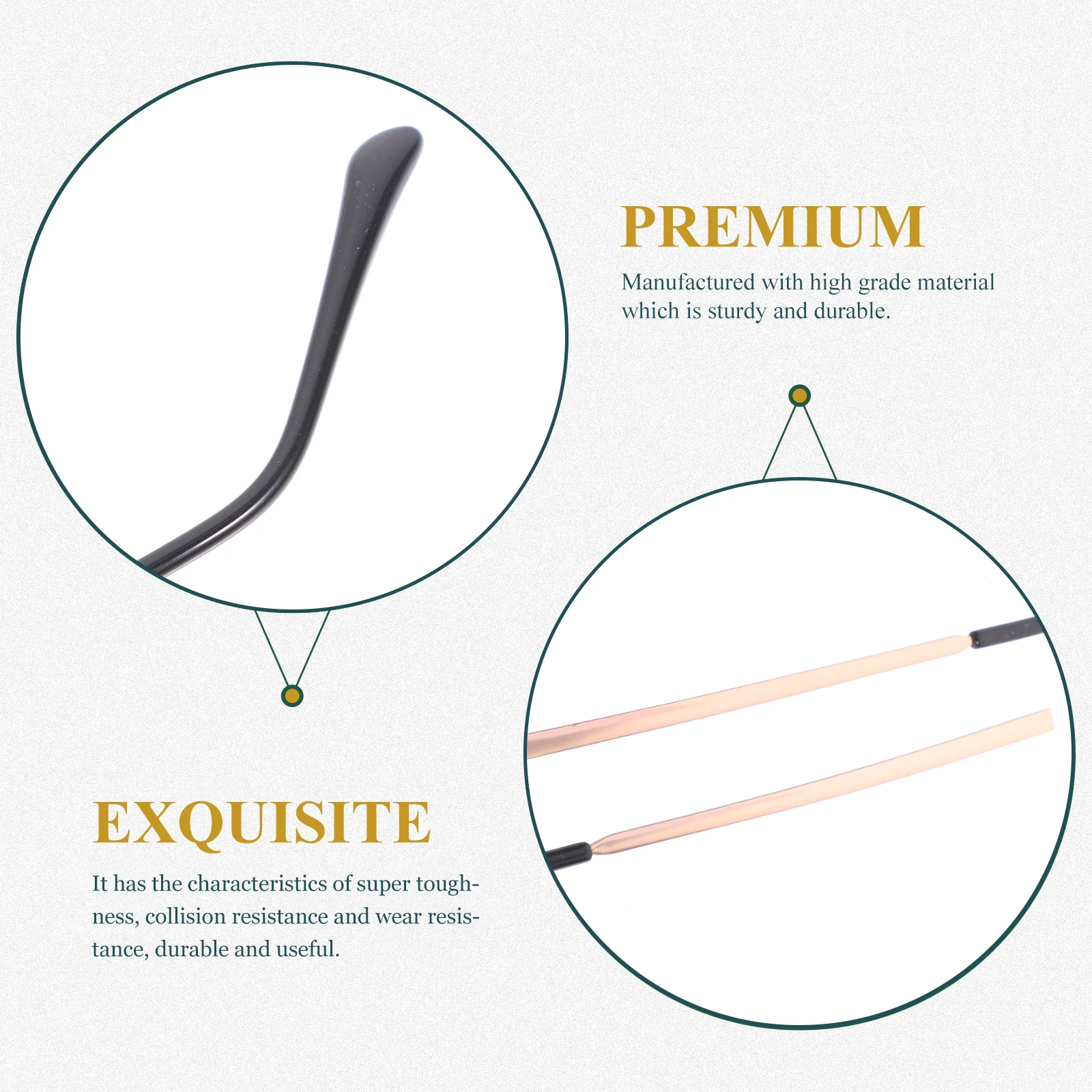 

3Pairs Glasses Arm Replacement Metal Eyeglasses Temples Universal Replacement Eyeglasses Frame Parts Accessories Repair Kit