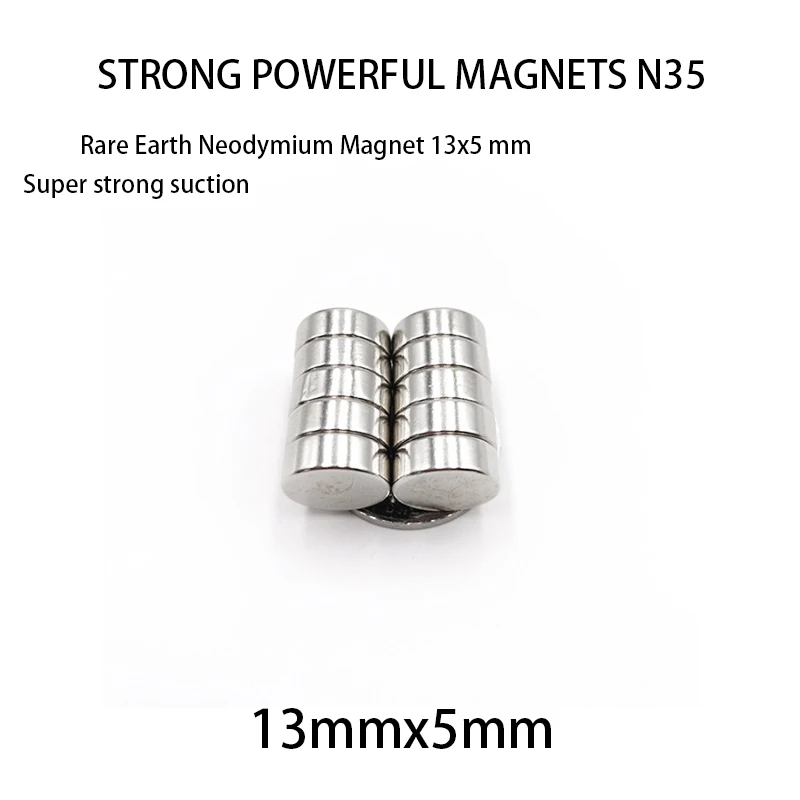 5~100PCS 13x5mm Spuer Strong Neodymium Magnet 13mm x 5mm NdFeB Powerful Magnetic Round Rare Earth N35 Magnets 13*5mm