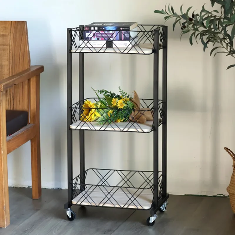 Multi-layer Free Installation Living Room Magazine Rack Bedroom Multi-functional Storage Rack Mobile Floor Bathroom Stand
