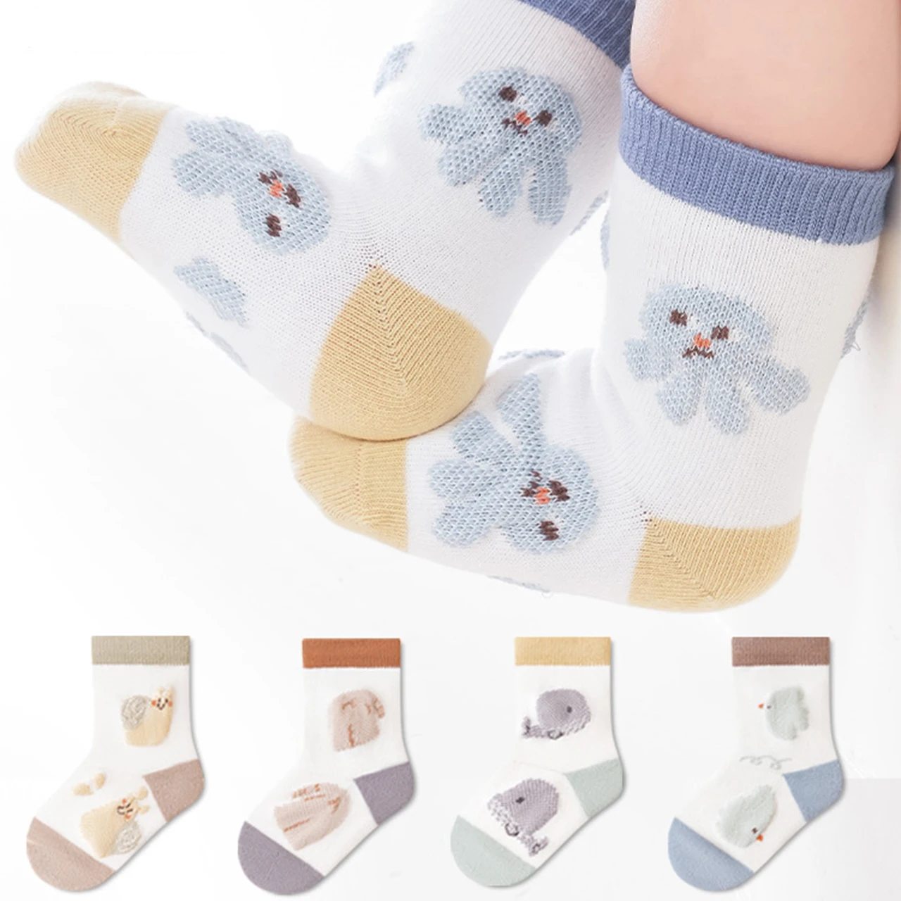 

Хлопковые носки для новорожденных от 6 до 36 месяцев, мягкая удобная детская обувь, впитывающая пот, дышащие милые носки средней длины с героями мультфильмов для младенцев