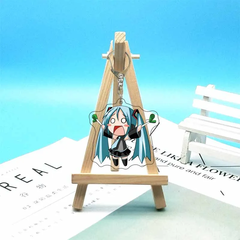 Chaveiro Pingente de Acrílico Hatsune Miku Anime Fofo para Bolsa, Carro, Presente de Joia para Amigos e Casais, Moda Desenho Animado