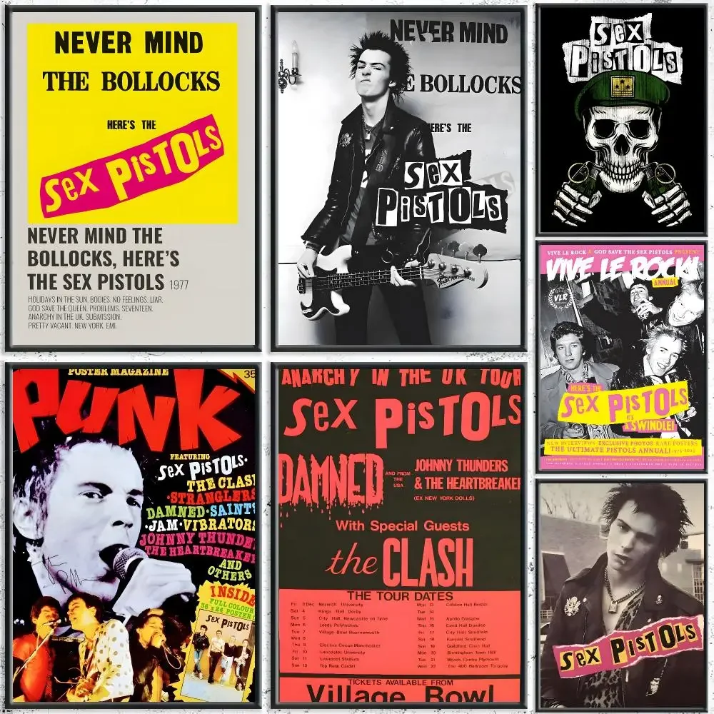 Punk Band S-Sex PistolsS Poster HD Self-Adhesive No Residue After Removal Ideal for All Kinds of Wall Decor