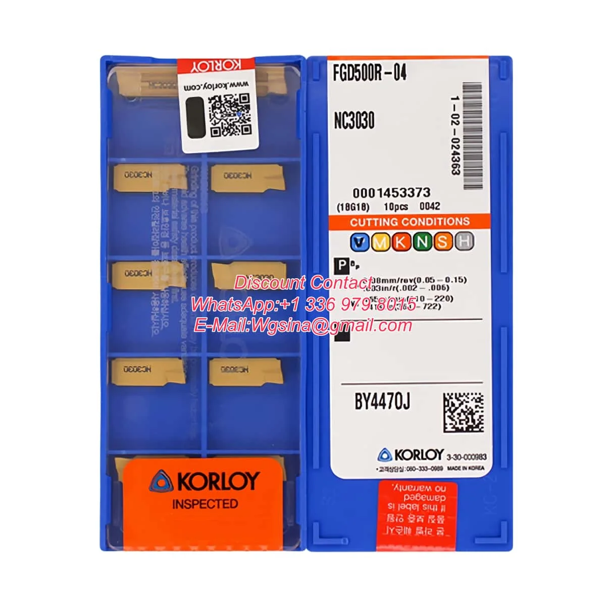 

Оригинальная вставка KORLY FGD FGD300 400 500 R-03 04 NC3030 PC215K PC9030, 10 шт.