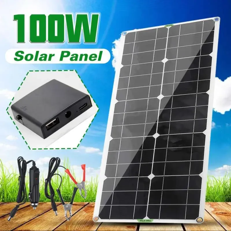 12V 800W Portable Solar Panel Power Bank Solar Panel Kit Controller Solar Plate for Home/Camping/RV/Car Fast Battery Charger