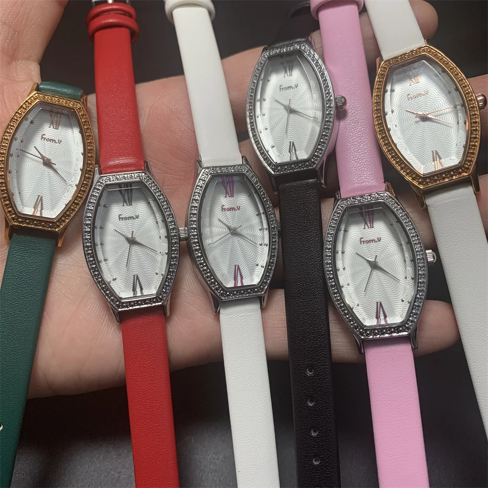 

Clearance Sales Wholesale 1Lot=6PCS Women Tonneau Vintage Watches Zircons Crystals Wrist watch Quartz Roman Girls Students Watch