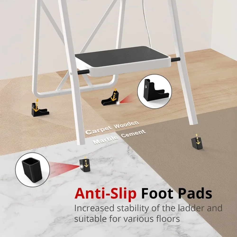 Step Ladder Folding Step Stool Step Ladder, for Adults with Anti-Slip Pedal,330 lbs Capacity for Kitchen