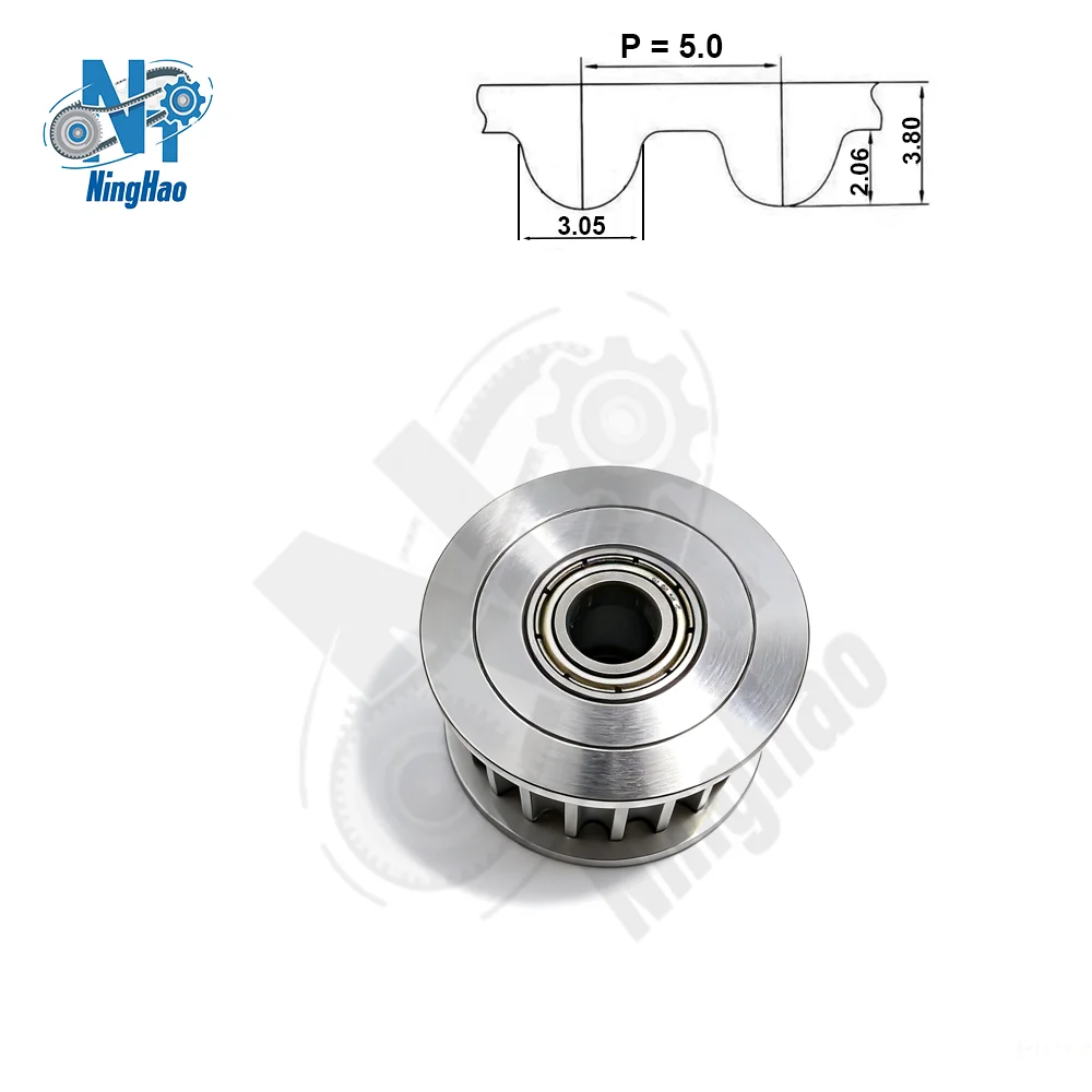 HTD 5M Timing Pulley 20T 22T 24T Idler Pulley Bore 5-15mm for Belt Width 10 15 20 25mm HTD5M Synchronous Bearing Guide Idler