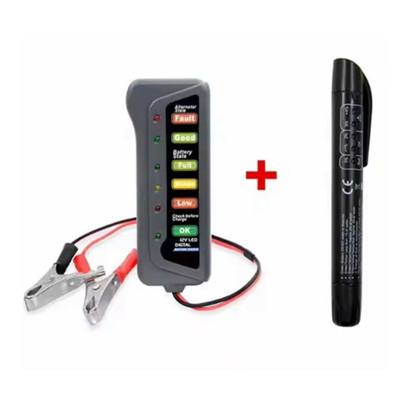 12V Digital Battery Alternator Tester with 6 LED Lights Display New Arrivals in Stock