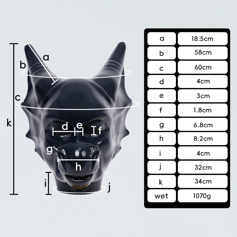 Furrjoi Silicone Black Dragon Mask for Cosplay Costumes Furry Tights Upgrade Latex Headgear Halloween Hood Soft Masken