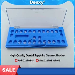 DENXY 20pc/Box Orthodontic Sapphire Ceramic Bracket High-Quality Dental Brace Clear Monocrystalline Sapphire Dentist Supplies