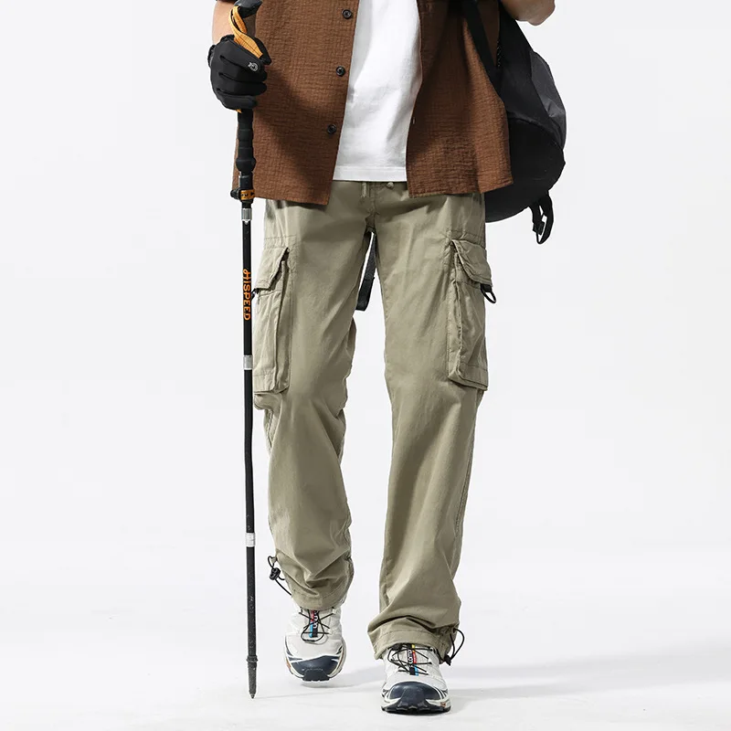 2026 Summer New Cargo Pants Men Casual Loose Straight Trousers High Grade Street Long Pants Fashion Daily All Match Male Bottoms