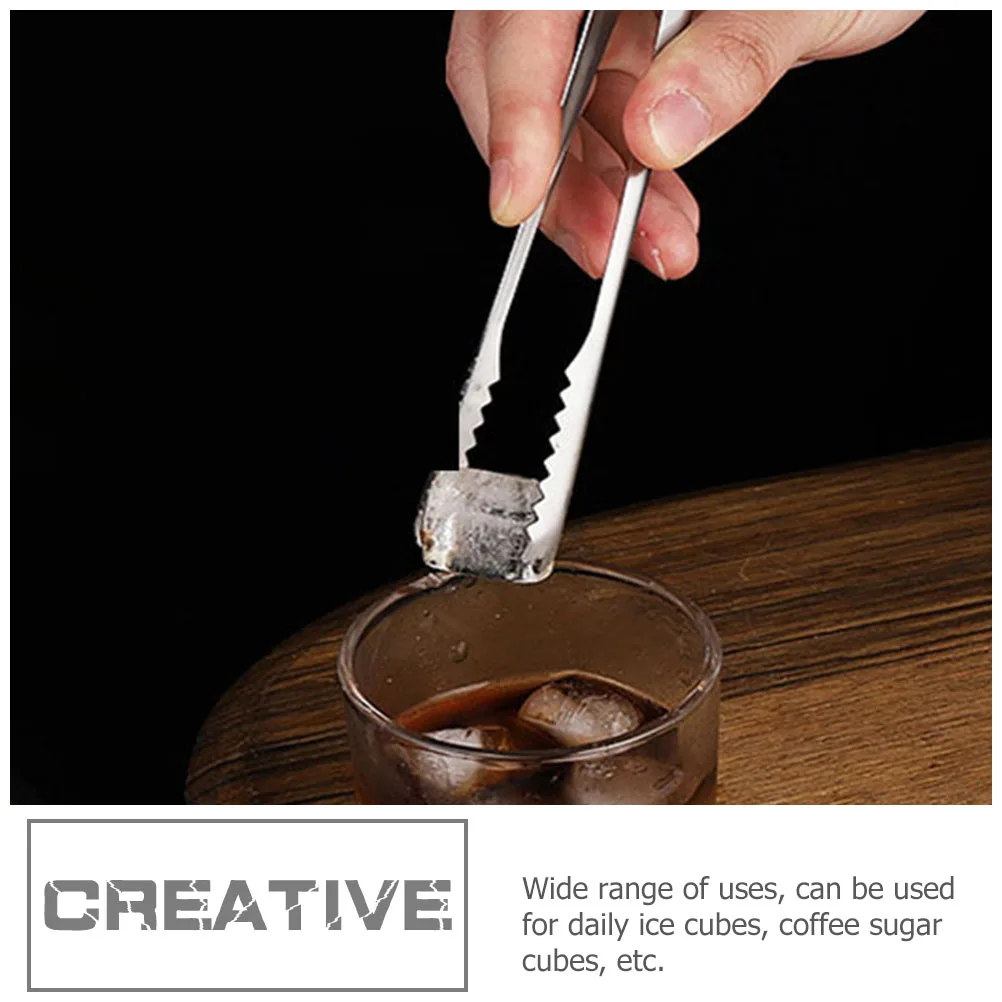 

10 Pcs Ice Clip Tong Stainless Steel Practical Sugar Clamps Cubes Tongs Cocktail Whiskey Ice Tea Coffee Drinks