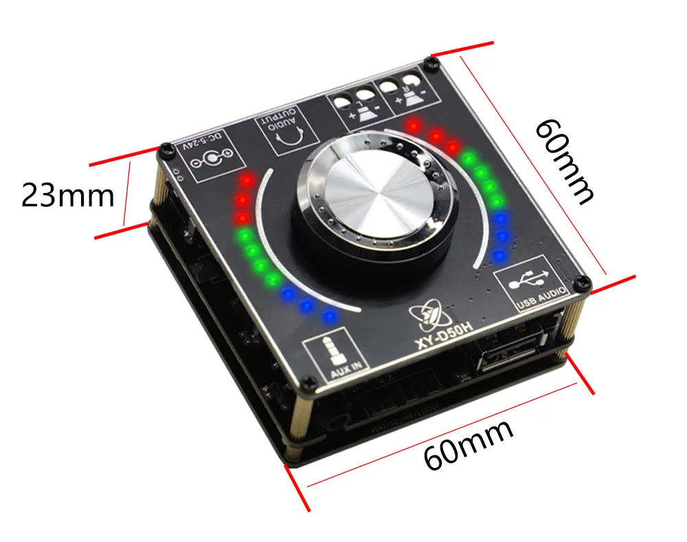 Hifidiy-デジタルパワーアンプボード,d50h, bluetooth 5.0, aux, 2x50w,ステレオオーディオ,アンプモジュール,ホームミュージック