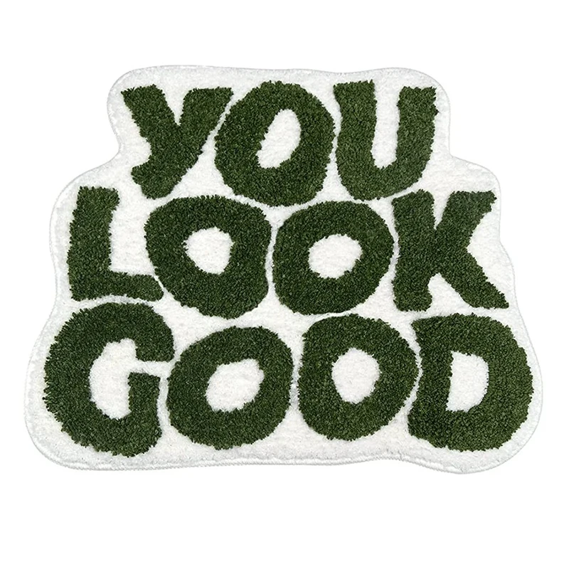 

You Look Good Bath Mat Green Bathoom Rugs Funny Cute Bathroom Decor Preppy Small Cool Rug