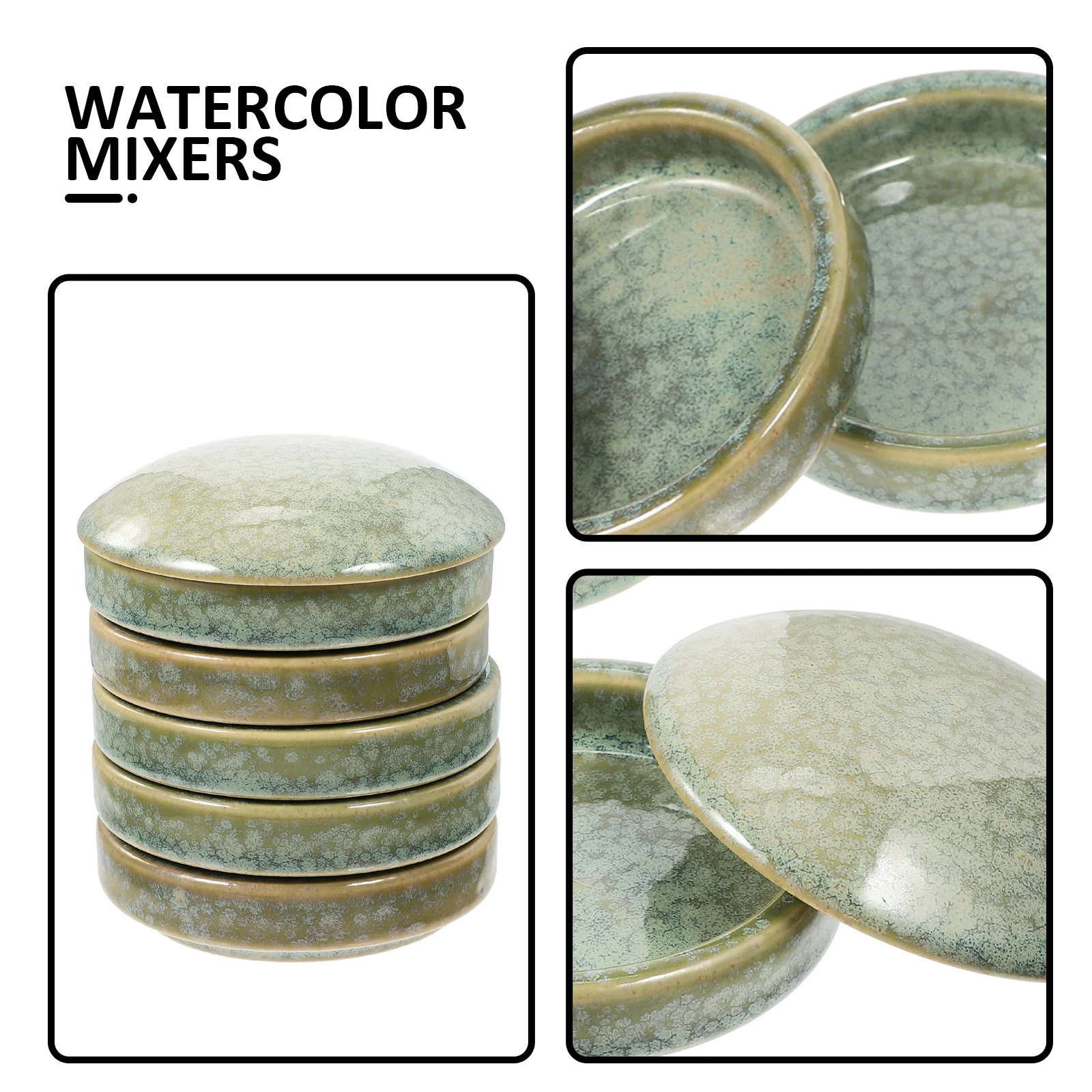 

1Set Convenient Ceramic Mixing Trays Space Saving Design for Color Blending Art Projects Paint Palettes Watercolor Mixers