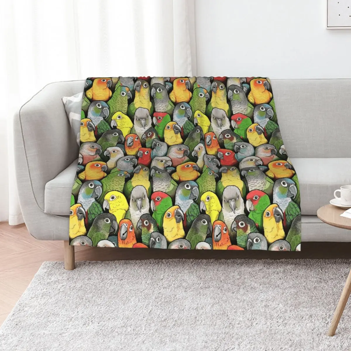 Colour of Conures Throw Blanket sofa bed Soft Big christmas decoration Plaid on the sofa Plaid Nap Blankets