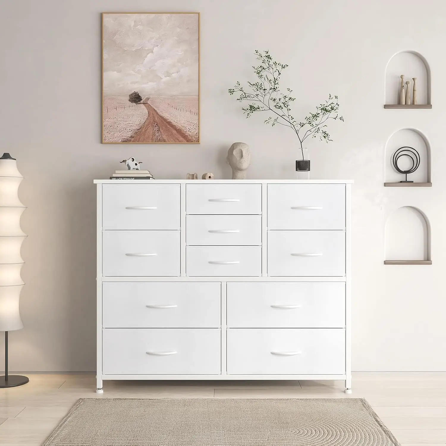 Finnhomy White Bedroom Dressers With 11 Drawers, 39.4