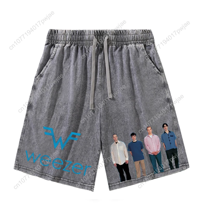 Weezer Rock Band Shorts Herren Damen Teenager Retro Kurze Hosen Vintage Baumwolle Elastisch Weiche Strandshorts Maßgeschneiderte Hosen