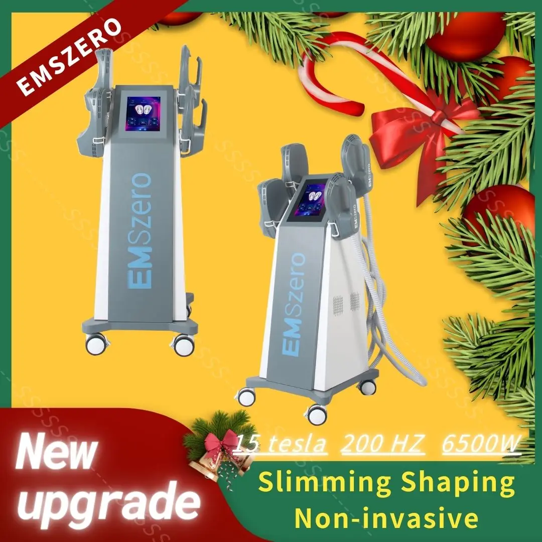 Upgrade EMSzero Muscle Body Sculpting Slimming Machine with 4 Handle Pelvic Stimulation Pads Optional Salon EMS zero Weight Lose