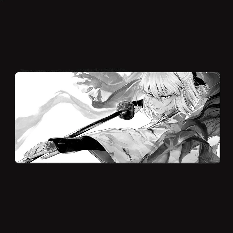 بارد أنيمي فتاة اليابانية الساموراي سيليكون الألعاب ماوس الوسادة حافة كبيرة قفل لوحة المفاتيح لوحة الماوس لوحة المفاتيح المضادة للانزلاق الجدول حصيرة