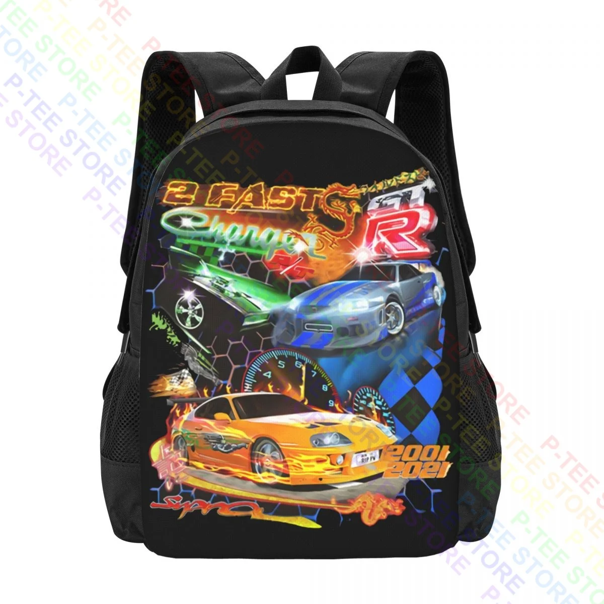 The 2 Fast 2 Furious Shirt, Racing CarBackpack Large Capacity Shoe Bag Shopping Bag