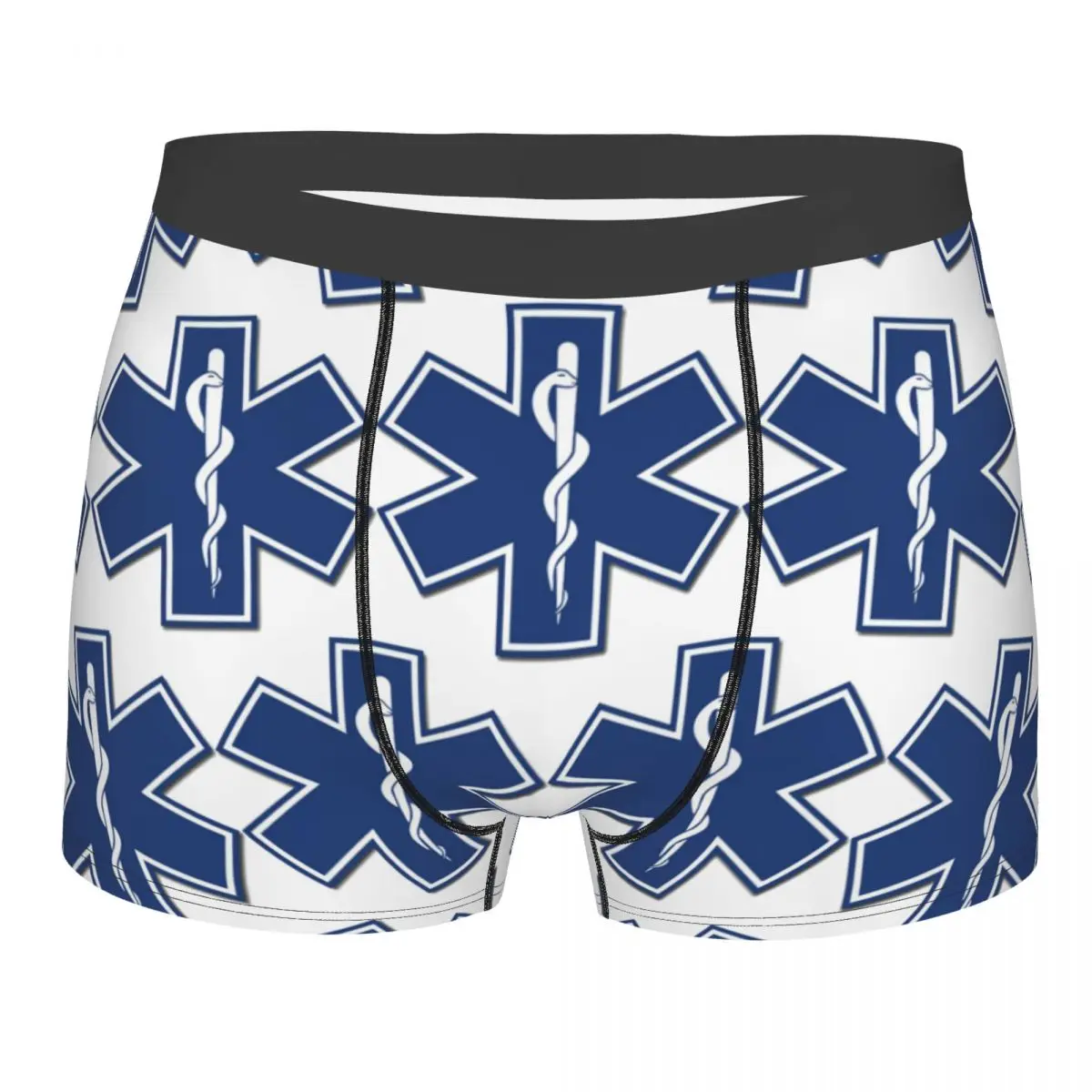 Boxer Underpants Shorts EMT Star Of Life Emergency Medical Panties Men's Comfortable Underwear for Homme Man Boyfriend Gift