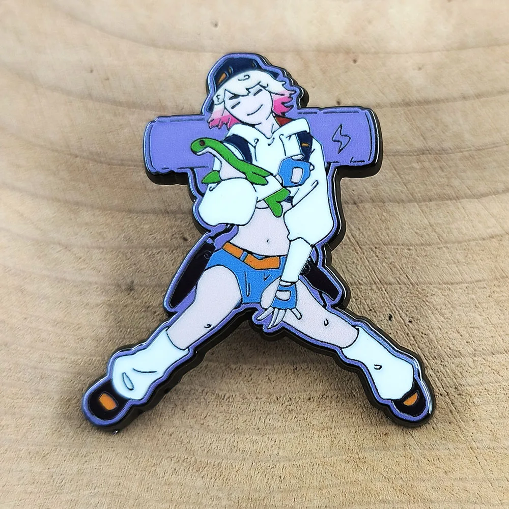 Apex Legends Electric Shock Defense Girl Brooch Classic Game Character Enamel Pin Game Peripheral Collection Accessories Badge