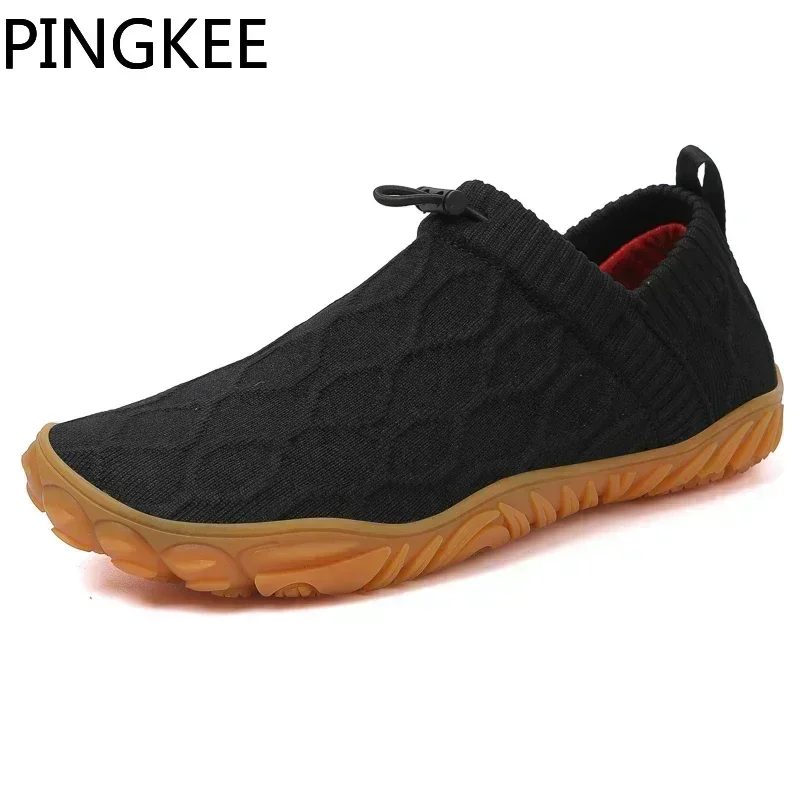 PINGKEE Lightweight Knitting Mule Casual Cotton Traction Winter Cozy Comfy Moisture Wicking Snow Boots Shoes For Men Sneakers