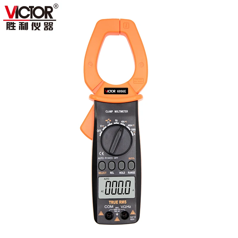 VICTOR 6056E Reliable Auto Range 1000V 600A DC/AC True RMS Digital Clamp Meter