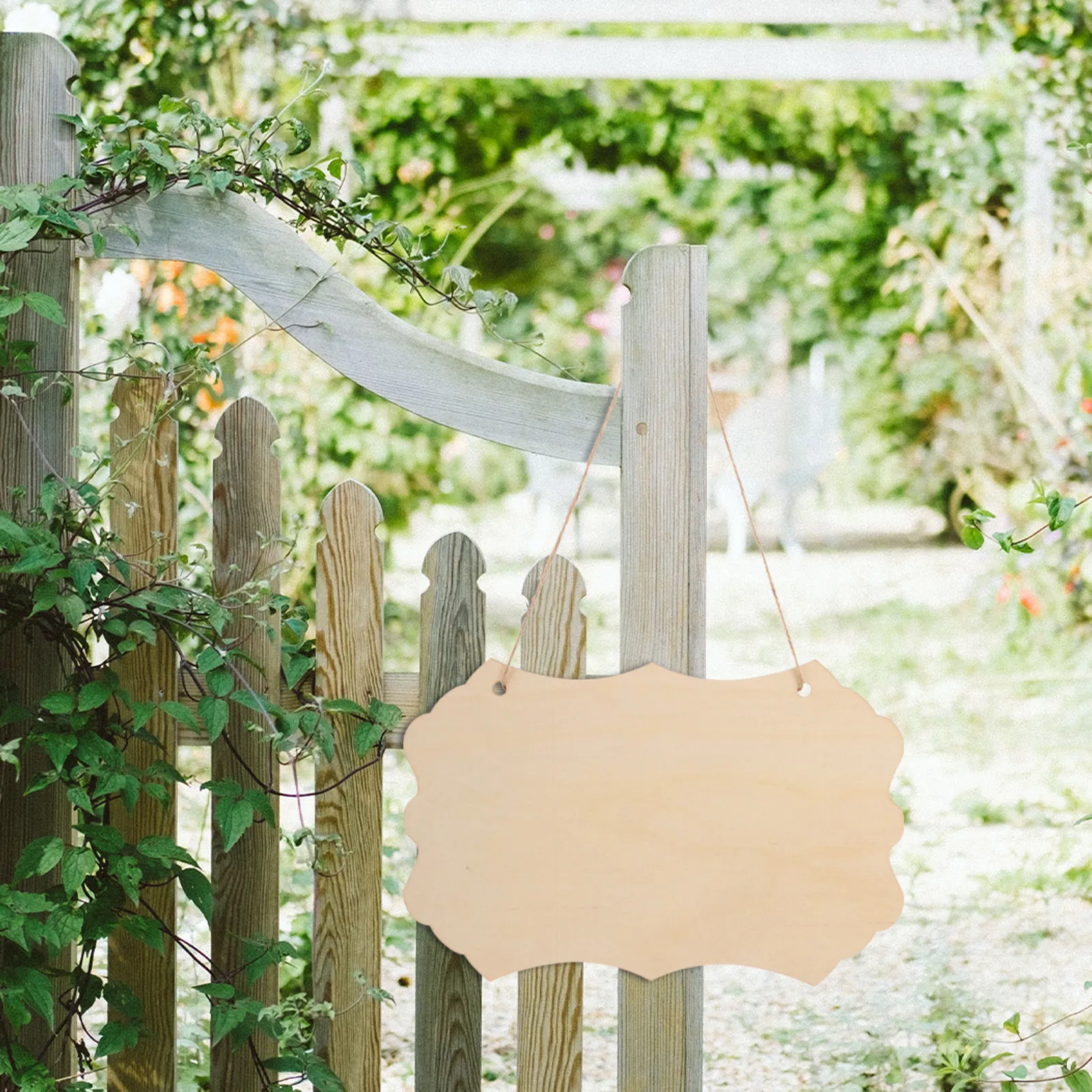 4Pcs Hanging Wood Signs Blank Unfinished Wooden Plaques for DIY Painting Carving Polishing Wedding Bar Cafe Shop Decor
